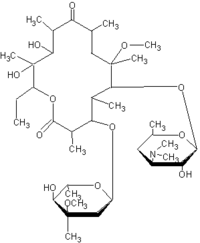 Chemical structure of clarithromycin.