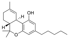Chemical structure of tetrahydrocannabinol
