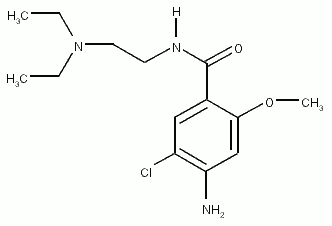 Chemical structure of metoclopramide