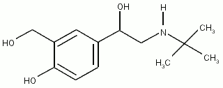 Molecular structure of salbutamol
