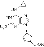 Chemical structure of abacavir.
