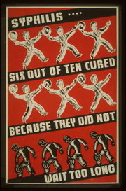 Depression-era U.S. poster advocating early syphilis treatment