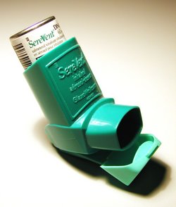 A typical inhaler, of Serevent (salmeterol)