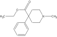 Chemical structure of pethidine.