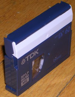 A MiniDV tape