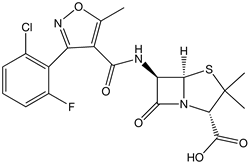 Chemical structure of Flucloxacillin.