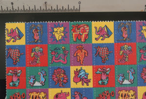 When impregnated with LSD, perforated blotter paper, as illustrated above, is a popular form of dispensing the drug.