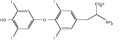 Chemical structure of thyroxine
