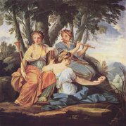 The Muses Clio, Euterpe und Thalia, by Eustache Le Sueur