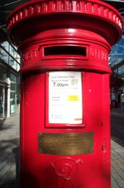 This postbox in Manchester survived the IRA bombing in 1996.