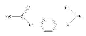 Chemical structure of phenacetin.