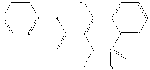 Molecular structure of piroxicam