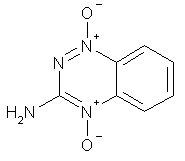 Chemical structure of tirapazamine.