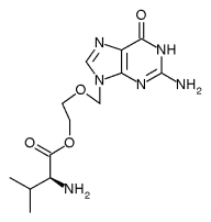 Chemical structure of valaciclovir