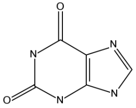 The structure of xanthine.