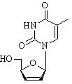 Chemical structure of stavudine.