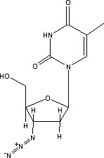 Molecular structure of AZT